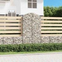 "vidaXL Arched Gabion Basket in Galvanised Iron | 100x50x180/200 cm | Stable Construction for Easy Use and Assembly | Perfect for Decorative Purpose in Yard or Patio | Durable and Versatile"