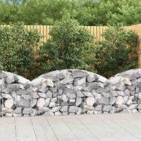 vidaXL Arched Gabion Basket in Galvanised Iron - Durable, Easy-to-Assemble Outdoor Living Space Addition - Decorative Gravel and Stone Retaining Wall