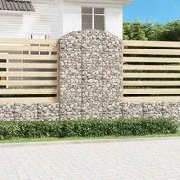 vidaXL Arched Gabion Basket - 150x30x220/240 cm Galvanised Iron Retaining Wall, Decorative Outdoor Barrier, Easy to Assemble, Stone Cage with Strengthened Hooks for Stability