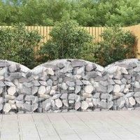 vidaXL Arched Gabion Basket 150x50x80/100cm Galvanised Iron