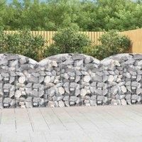 /'vidaXL Galvanised Iron Arched Gabion Basket for Decorative Outdoor Garden Retaining Wall, Silver, 150x50x100/120cm