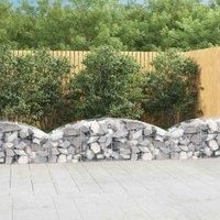 vidaXL Arched Gabion Basket Galvanised Iron - Sturdy and Durable, Sound-Insulating Garden Barrier, Easy Assembly, Ideal for Outdoor Spaces, Wire Diameter of 3.5 mm, Silver, 200x50x40/60cm
