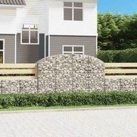 /'vidaXL Arched Gabion Basket - Galvanised Iron Stone Cage Garden Barrier - Decorative and Sound-Insulating Outdoor Divider - Silver