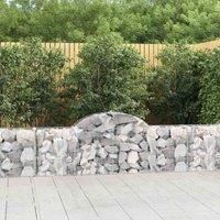 vidaXL Arched Gabion Basket - Galvanised Iron Garden Barrier for Outdoor Decoration and Protection