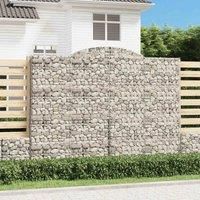 vidaXL Gabion Basket 300x50x220/240 cm, Decorative Galvanised Iron Retaining Wall, Stable Garden Barrier, Easy Assembly, Ideal for Outdoor Spaces