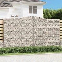 vidaXL Arched Gabion Basket 400x30x220/240 cm – Durable, Galvanised Iron, Wide Application, Decorative Barrier for Garden, Patio or Yard.