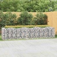 vidaXL Arched Gabion Raised Bed - Made with Galvanised Iron Material for Excellent Durability and Stability - Perfect for Garden and Patio 400x100x100 cm