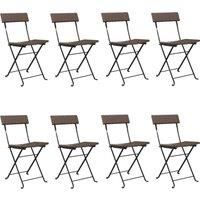 Folding Bistro Chairs Poly Rattan and Steel Patio Outdoor Dining Chair vidaXL