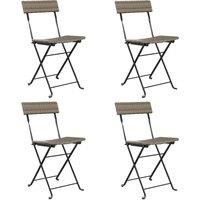Folding Bistro Chairs Poly Rattan and Steel Patio Outdoor Dining Chair vidaXL
