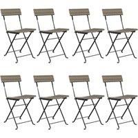 Folding Bistro Chairs Poly Rattan and Steel Patio Outdoor Dining Chair vidaXL
