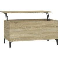 vidaXL Engineered Wood Coffee Table with Lift-Top Feature, Sonoma Oak Rectangular Table for Living Room, Scandinavian Style, Brown