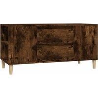vidaXL TV Cabinet - Smoked Oak, Engineered Wood Construction with Stable Top, Spacious Compartments, Stylish Scandinavian Style