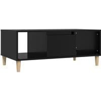 vidaXL Scandinavian Style Coffee Table - Rectangular Living Room Table with Storage Shelf and Drawer - Made from Durable Engineered Wood - Black