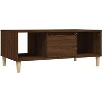 vidaXL Coffee Table in Brown Oak - Rectangular Engineered Wood Design with Storage Compartments and Drawer - Ideal for Living Room