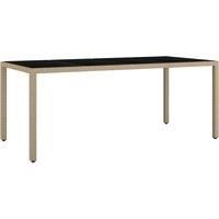 Garden Table with Wooden Top Coffee Table Outdoor End Table Poly Rattan vidaXL