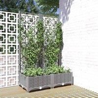 Garden Planter with Trellis PP Outdoor Raised Bed Flower Pot Planter vidaXL