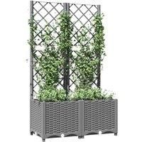 Garden Planter with Trellis PP Outdoor Raised Bed Flower Pot Planter vidaXL