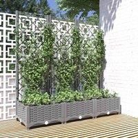 Garden Planter with Trellis PP Outdoor Raised Bed Flower Pot Planter vidaXL