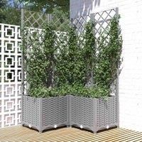Garden Planter with Trellis PP Outdoor Raised Bed Flower Pot Planter vidaXL