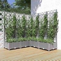 Garden Planter with Trellis PP Outdoor Raised Bed Flower Pot Planter vidaXL