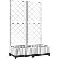 Garden Planter with Trellis PP Outdoor Raised Bed Flower Pot Planter vidaXL
