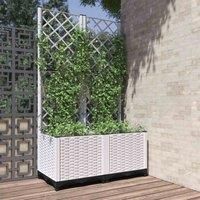 Garden Planter with Trellis PP Outdoor Raised Bed Flower Pot Planter vidaXL