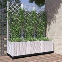 Garden Planter with Trellis PP Outdoor Raised Bed Flower Pot Planter vidaXL