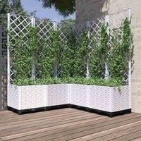Garden Planter with Trellis PP Outdoor Raised Bed Flower Pot Planter vidaXL