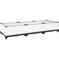 vidaXL Raised Garden Bed in Stylish Rattan Pattern - Lightweight and Impact-Resistant Polypropylene Material - Ample Space for Plants – Easy Assembly – Suitable for Outdoor Spaces