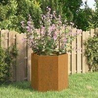 vidaXL Planter Rusty - Attractive and Durable Corten Steel Flower Box with Sturdy Frame for Garden, Balcony, and Patio - Requires No Maintenance - 40x40x45 cm