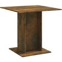 vidaXL Dining Table Smoked Oak 80x80x75 cm Engineered Wood