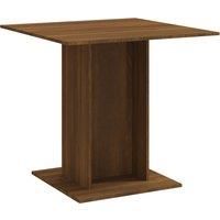 vidaXL Dining Table Brown Oak 80x80x75 cm Engineered Wood NEW