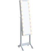 Free-Standing Mirror with LED White 34x37x146 cm