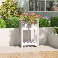 Solid Wood Pine Planter with Shelf Plant Raised Bed Multi Colours/Sizes vidaXL