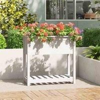 Solid Wood Pine Planter with Shelf Plant Raised Bed Multi Colours/Sizes vidaXL