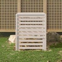 vidaXL Composter White 82.5x82.5x99.5cm Solid Wood Pine