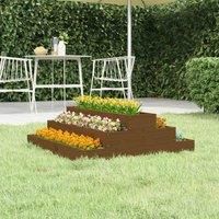 vidaXL Solid Pine Wood Planter in Honey Brown - Stair-Step Design for Different Plants - Sturdy Frame for Stability - Ideal Garden Decoration