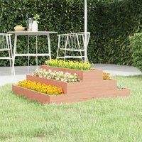 vidaXL Brown Wooden Planter Box - Stair-Step Design - Square Shape - Perfect for Indoors or Outdoors - 80 cm x 80 cm x 27 cm