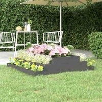 vidaXL Solid Wood Pine Planter Grey 110x110x27 cm Raised Bed Flower Stand