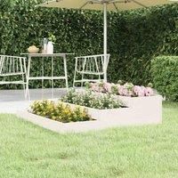 vidaXL Solid Pine Wood Planter - Stair-Step Design Perfect for Various Flower Root Lengths - Sturdy Frame - White with Dimensions 107 x 107 x 27 cm