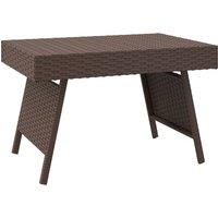 vidaXL Foldable Side Table Brown 60x40x38 cm Poly Rattan