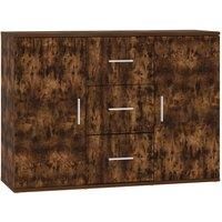 vidaXL Engineered Wood Sideboard in Smoked Oak Finish - Modern Minimalist Design with Ample Storage for Living Room or Bedroom