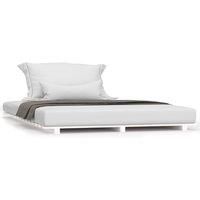 vidaXL Bed Frame without Mattress White 150x200 cm King Size Solid Wood Pine