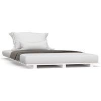 Vidaxl Bed Frame White 75X190 Cm 2Ft6 Small Single Solid Wood Pine, White