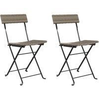 Folding Bistro Chairs Poly Rattan and Steel Patio Outdoor Dining Chair vidaXL