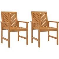 vidaXL Garden Dining Chairs 2 pcs Solid Wood Acacia, Brown