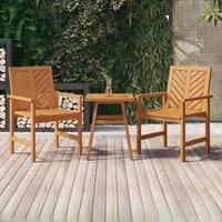 Garden Lounge Set 3 Piece Solid Wood Acacia Side Table Dining Chair vidaXL