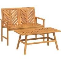 Garden Lounge Set Furniture Bench 2 Piece Solid Wood Acacia vidaXL