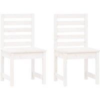 vidaXL Garden Chairs 2 pcs White 50x48x91.5 cm Solid Wood Pine