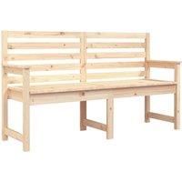 vidaXL Garden Bench with Armrests and Backrest - Scandinavian Design, Rustic Solid Pine Wood, Slatted Seat for Easy Maintenance, Suitable for Patios and Gardens, 159.5 x 48 x 91.5 cm.